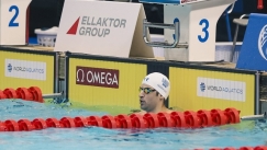 O Δημήτρης Μάρκος στον τερματισμό της πισίνας