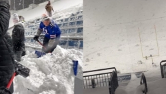 Ακραίες καιρικές συνθήκες στις ΗΠΑ: Οπαδοί πληρώθηκαν 18 ευρώ την ώρα για να καθαρίσουν το γήπεδο από το χιόνι (vid)
