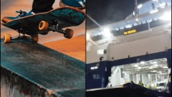 Νεαρός με skateboard πήγε να επιβιβαστεί σε πλοίο την ώρα που ανέβαινε ο καταπέλτης: Τον έσωσε λιμενικός