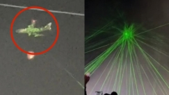 Ανεγκέφαλοι σημάδεψαν με δεκάδες λέιζερ αεροπλάνο: Οι επιβάτες ζαλίστηκαν (vid)