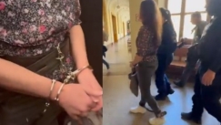 Ουγγαρία: Με αλυσίδες σε χέρια και πόδια μεταφέρθηκε στο δικαστήριο η Ιταλίδα που είχε επιτεθεί σε νεοναζί (vids) 