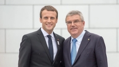  O Εμανουέλ Μακρόν με τον Τόμας Μπαχ