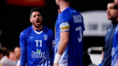 O Χάρης Μάλλιος πανηγυρίζει