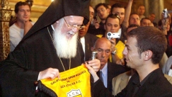 Ο Ντέμης Νικολαΐδης με τον Οικουμενικό Πατριάρχη Βαρθολομαίο