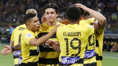 Οι παίκτες της ΑΕΚ πανηγυρίζουν