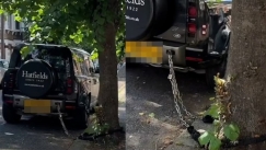 Σε απόγνωση βρίσκονται οι ιδιοκτήτες Land Rover στο Λονδίνο: Τα δένουν με αλυσίδες σε δέντρα (vid) 