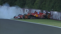 Στις μπαριέρες με πολλά χιλιόμετρα ο Λεκλέρ - Τραυμάτισε τη Ferrari του (vid)