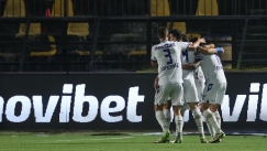 Οι παίκτες του Αστέρα πανηγυρίζουν στο «Κλ. Βικελίδης»