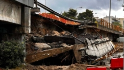 Κακοκαιρία Bora: Κατέρρευσε η γέφυρα του Δενδροπόταμου στη Θεσσαλονίκη