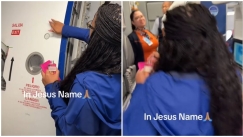 «Θεούλα» επιβάτης αεροπλάνου: Το ράντισε με αγιασμό πριν την επιβίβαση υπό τον φόβο των συνεχών ατυχημάτων (vid)