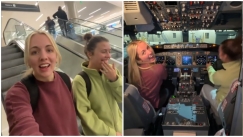 Φοιτήτριες έζησαν την απόλυτη εμπειρία κατά τύχη: Ταξίδεψαν σε αεροπλάνο 175 θέσεων ολομόναχες (vid) 