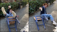 Μυθική τούμπα της Στεφανίας Γουλιώτη: Το ούζο έμεινε άθικτο (vid)