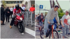 Με μοτοσικλέτα στην πίστα του Μονακό ο Χάμιλτον, με ποδήλατο ο Λεκλέρ (vid)