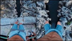 Ο απόλυτος τρόμος: Αθλητής πήδηξε σε στενό φαράγγι από τα 31 μέτρα (vid)