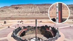 Παράτολμοι τουρίστες συρρέουν στο πιο θερμό σημείο της Κίνας: Η θερμοκρασία ξεπερνά τους 60 βαθμούς Κελσίου (vid)