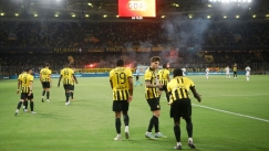 ΑΕΚ-Αντερλεχτ, οι πανηγυρισμοί μετά το γκολ του Κοϊτά