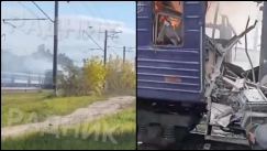 Ρωσικό «χτύπημα» με drones σε επιβατικό τρένο στην Ουκρανία: Η στιγμή της επίθεσης (vid)