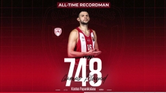 O Παπανικολάου ξεπέρασε τον Πρίντεζη και έγινε ρέκορντμαν συμμετοχών στην ιστορία του Ολυμπιακού!