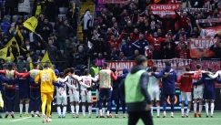 Οι πανηγυρισμοί των παικτών του Ολυμπιακού