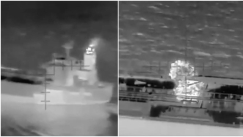 Η στιγμή που η Ουκρανία βομβαρδίζει τάνκερ του ρωσικού στόλου κάτω από την Κρήτη (vid)