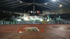 Το κοινό πανό των οπαδών της Ρόμα και του Παναθηναϊκού για την φιλία τους