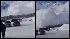 Η στιγμή που χιονοστιβάδα σκεπάζει χιονοδρομικό κέντρο της Ρωσίας: Οι τουρίστες έτρεχαν πανικόβλητοι (vid)