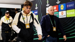 Μάρκο Νίκολιτς και Λάζαρος Ρότα κατά την άφιξη της ομάδας στο Τσέλιε