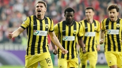 Ο Μαρίν πανηγυρίζει το γκολ στο Σάμσουνσπορ-ΑΕΚ