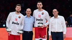 Παναγιώτης και Γιώργος Αγγελόπουλος βράβευσαν τους Βεζένκοβ και Μιλουτίνοφ για τις διακρίσεις τους στη EuroLeague