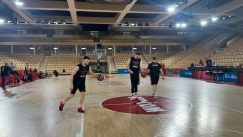 Το Gazzetta στην προπόνηση του Ολυμπιακού στο Μονακό ενόψει Game 3