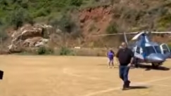 Με ελικόπτερο η άφιξη του Ηλιόπουλου στη Λογγά Μεσσηνίας