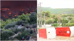 Ανεξέλεγκτη η φωτιά στη Βοιωτία: Έφτασε μέχρι τη θάλασσα - Ο αέρας παρασέρνει μέχρι και χημικές τουαλέτες (vid)