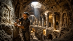 Η σύζυγός του ζήτησε μια απλή αποθήκη για πατάτες: 23 χρόνια μετά είχε δημιουργήσει έναν υπόγειο «κόσμο» 21 μέτρων κάτω από το σπίτι τους