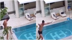 Ο Κουρτουά σκόραρε το απόλυτο trick-shot στην πισίνα του και... τρελάθηκε (vid)