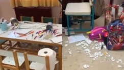 Κέρκυρα: Έπεσαν σοβάδες από το ταβάνι νηπιαγωγείου, μόλις είχαν βγει διάλλειμα τα παιδιά (vid)