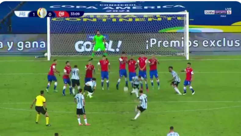 Αργεντινή - Χιλή: Γκολ με φαουλάρα ο Μέσι! (vid)