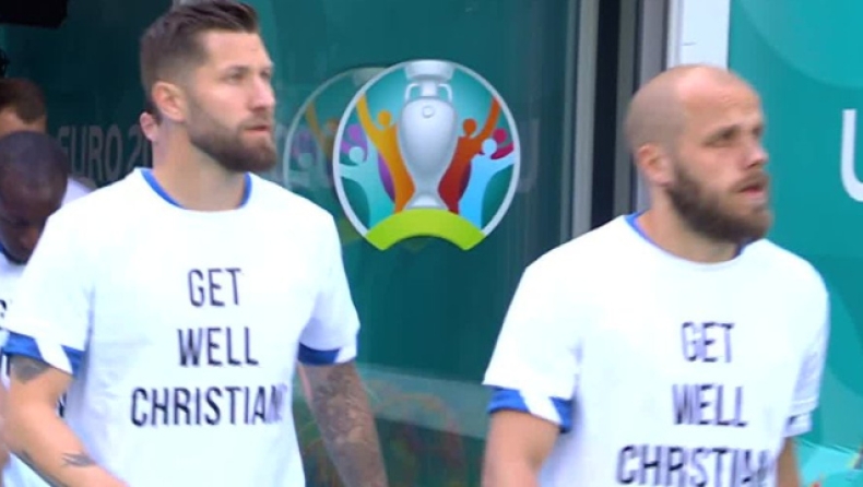 Έρικσεν: Μπλουζάκια με το μήνυμα «Γίνε καλά Κρίστιαν» από τους Φινλανδούς (pics) 