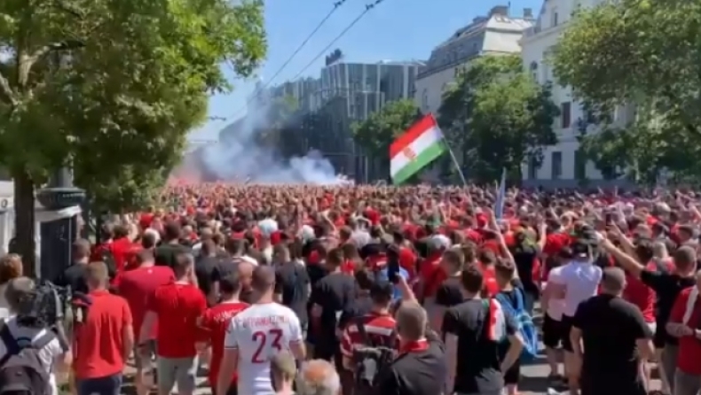 Euro 2020: «Λαοθάλασσα» Ούγγρων φιλάθλων προς την «Puskas Arena» (vids)