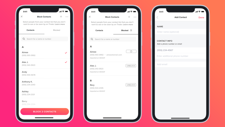 Το Tinder θα σας επιτρέπει να μπλοκάρετε άτομα μέσω του αριθμού του κινητού τους