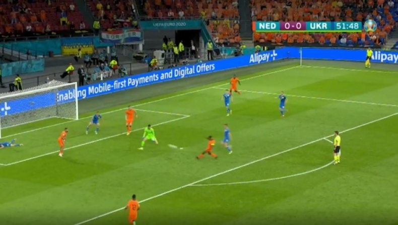 Ολλανδία - Ουκρανία: Το γκολ του Βαϊνάλντουμ για το 1-0 (vid)