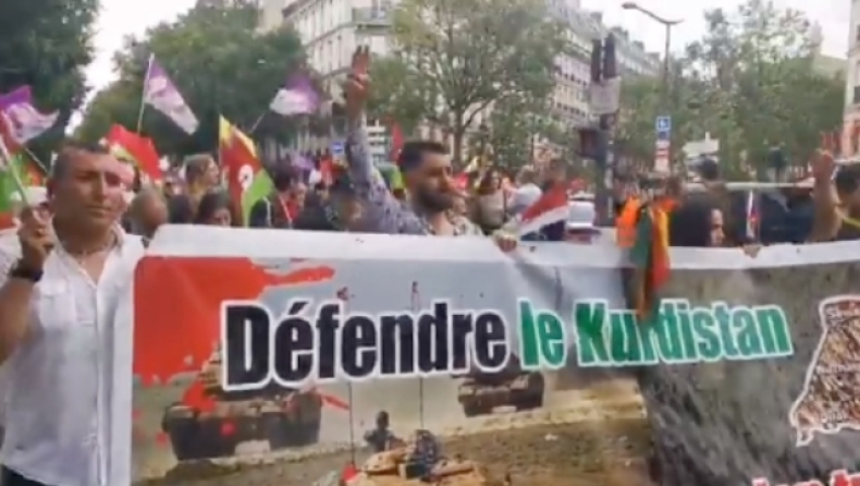 Το Παρίσι διαδήλωσε δυναμικά κατά της τουρκικής εισβολής στο βόρειο Ιράκ (vid)