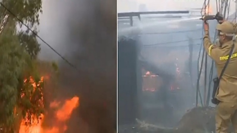 Πύρινη κόλαση στην Αχαΐα: Κλειστή η Εθνική Οδός, κάηκαν σπίτια ενώ οι φλόγες έφτασαν στην παραλία (vid)