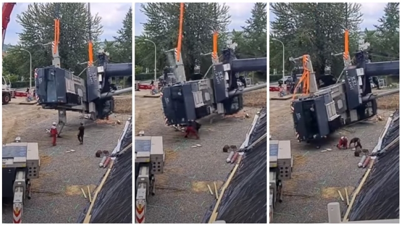 Απίστευτο video: Γερανός 68 τόνων έπεσε πάνω σε εργάτες που βγήκαν ζωντανοί (vid)