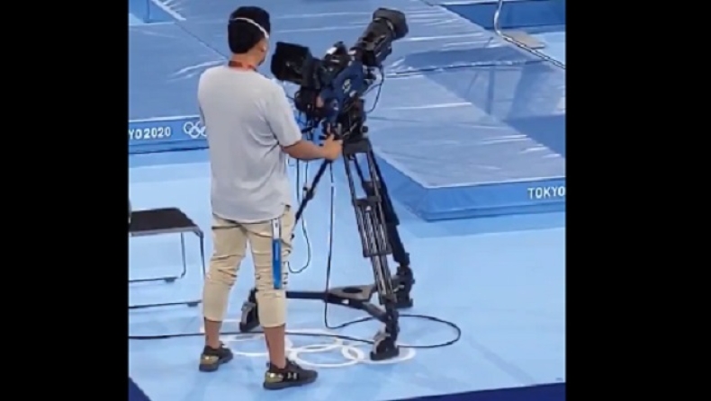 Ολυμπιακοί Αγώνες: Η… ζόρικη δουλειά ενός καμεραμάν να καλύψει το τραμπολίνο (vid)
