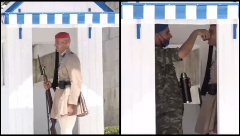 Ακλόνητοι οι Εύζωνες παρά το... λιώσιμο στους 48,9 βαθμούς (vid)