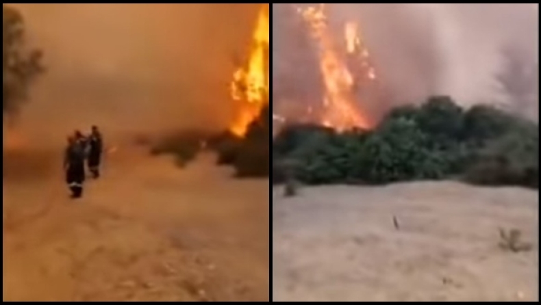 Συγκλονιστικό video απεγνωσμένου πυροσβέστη στην Ρόδο: «Καίγονται ελάφια, είμαστε ένα όχημα» (vid)
