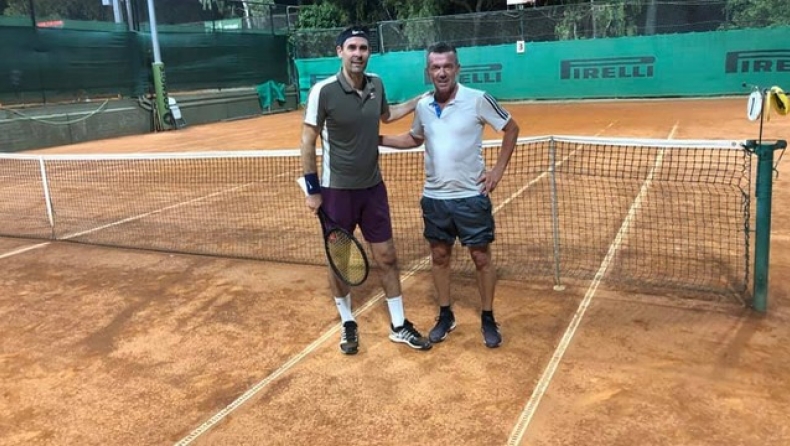 Σαραβάκος και Τσιάρτας έπαιξαν τένις στη Βουλιαγμένη (pic)