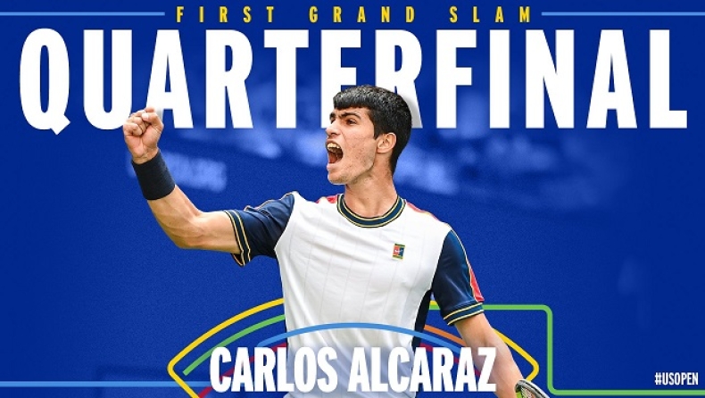 US Open: Ο Αλκαράθ έγινε ο νεαρότερος τενίστας σε προημιτελικά ενός grand slam μετά από 31 χρόνια