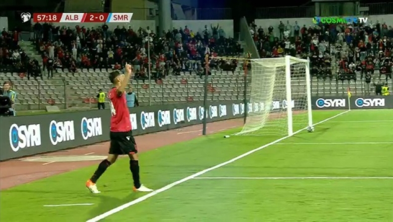Αλβανία - Σαν Μαρίνο: Ο πρώην «ερυθρόλευκος» Λάτσι πετυχαίνει το 2-0 των Αλβανών (vid)