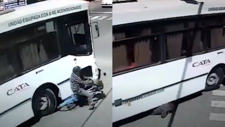  Το θαύμα του Σαν Κάρλος: Λεωφορείο έβαλε κάτω από τις ρόδες του ποδηλάτη και σώθηκε